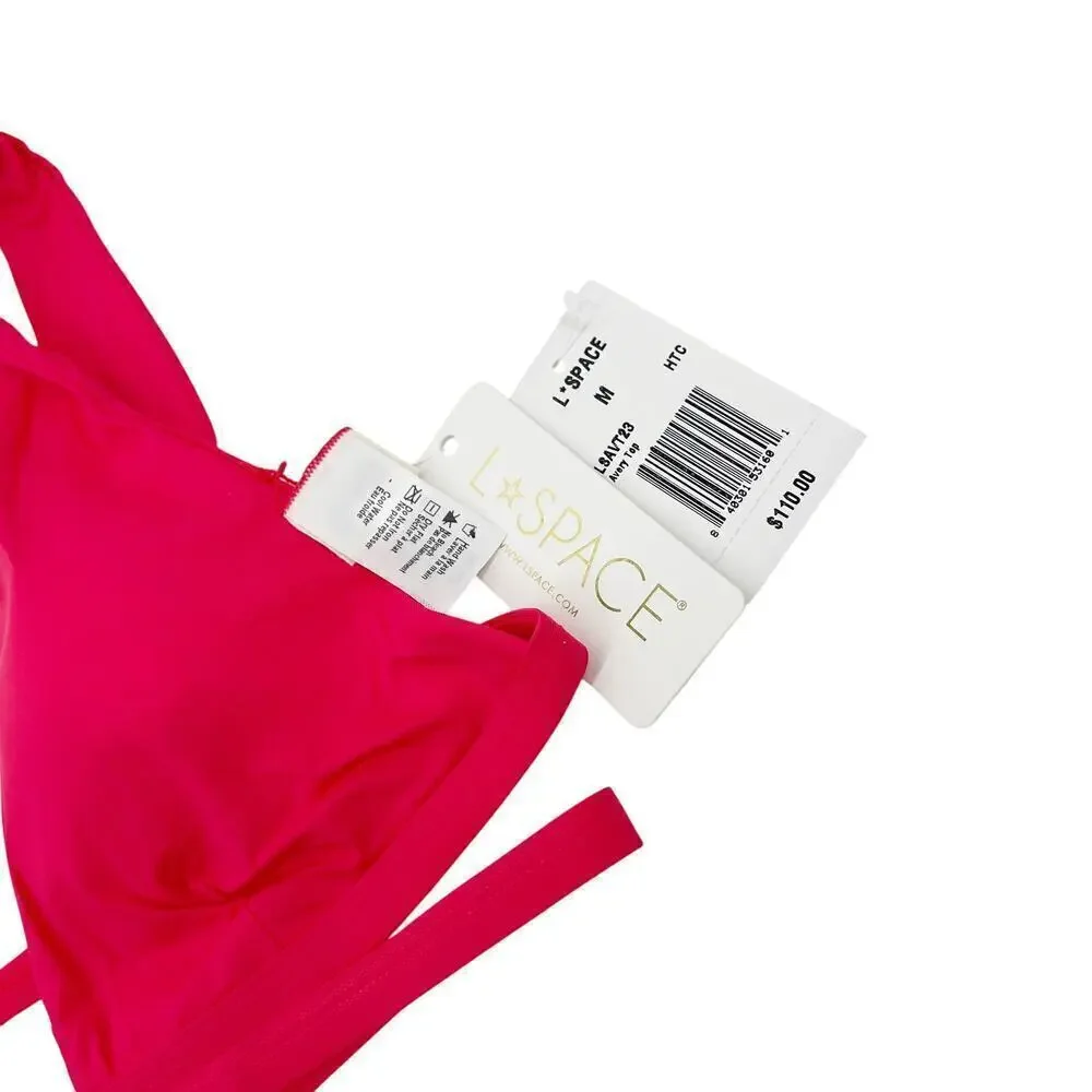 L*Space Avery Strappy Bikini Top in Hot Cherry Size Medium NEW With Tags!